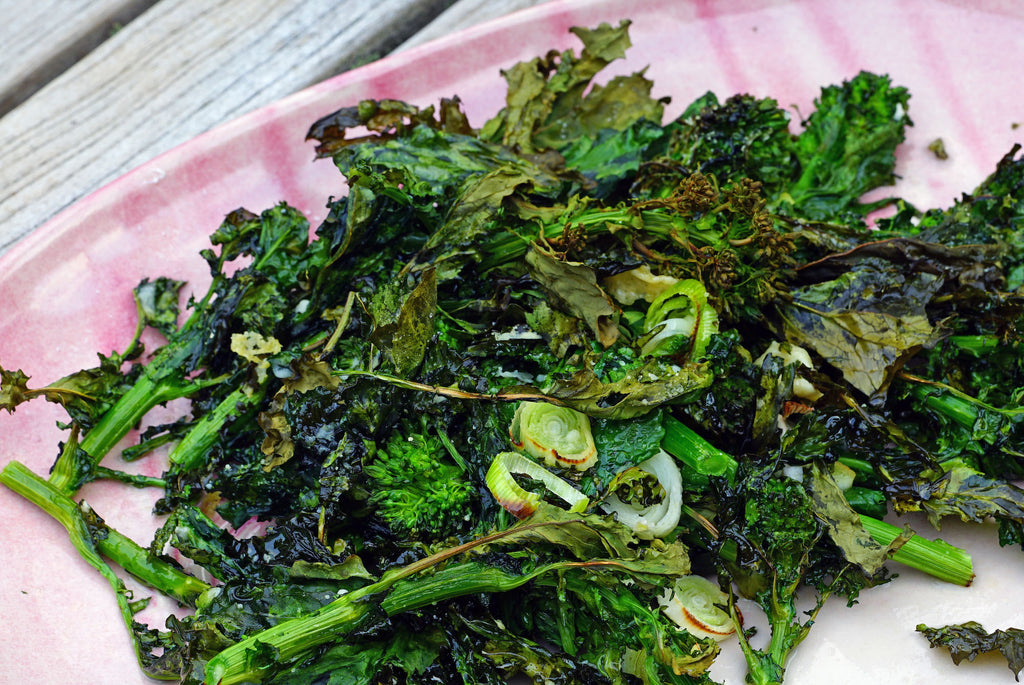 Grilled Broccoli Rabe with Cider Vinaigrette - Thanksgiving on the Grill