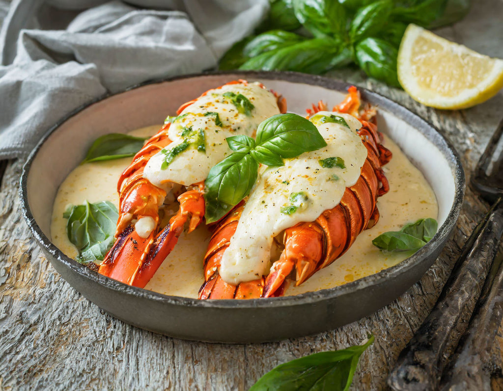 Basil Butter Smothered Lobster Tails – Father’s Day