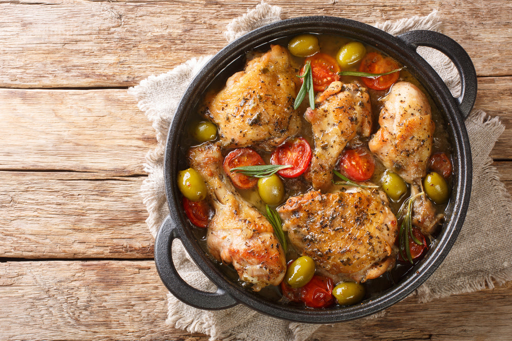 Butterflied Chicken with Herbs and Cracked Olives – Autumn Grill Series