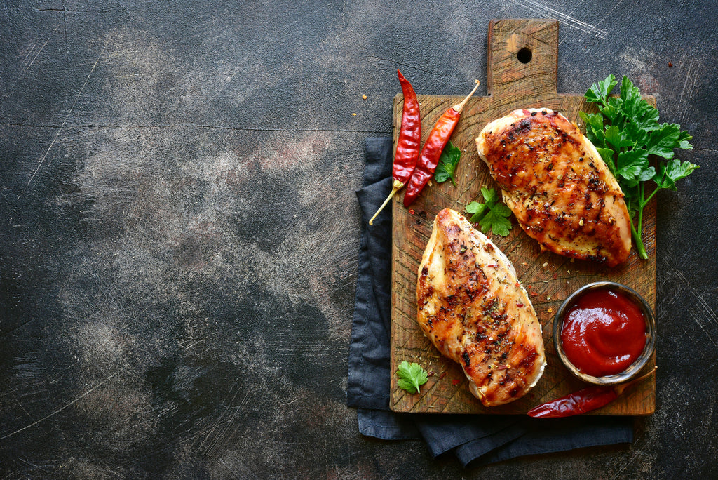 Fourth of July Glazed Chicken Breasts with Coffee BBQ Sauce
