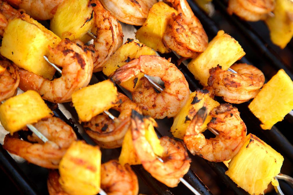 Fourth of July Shrimp Kabobs with Pineapple