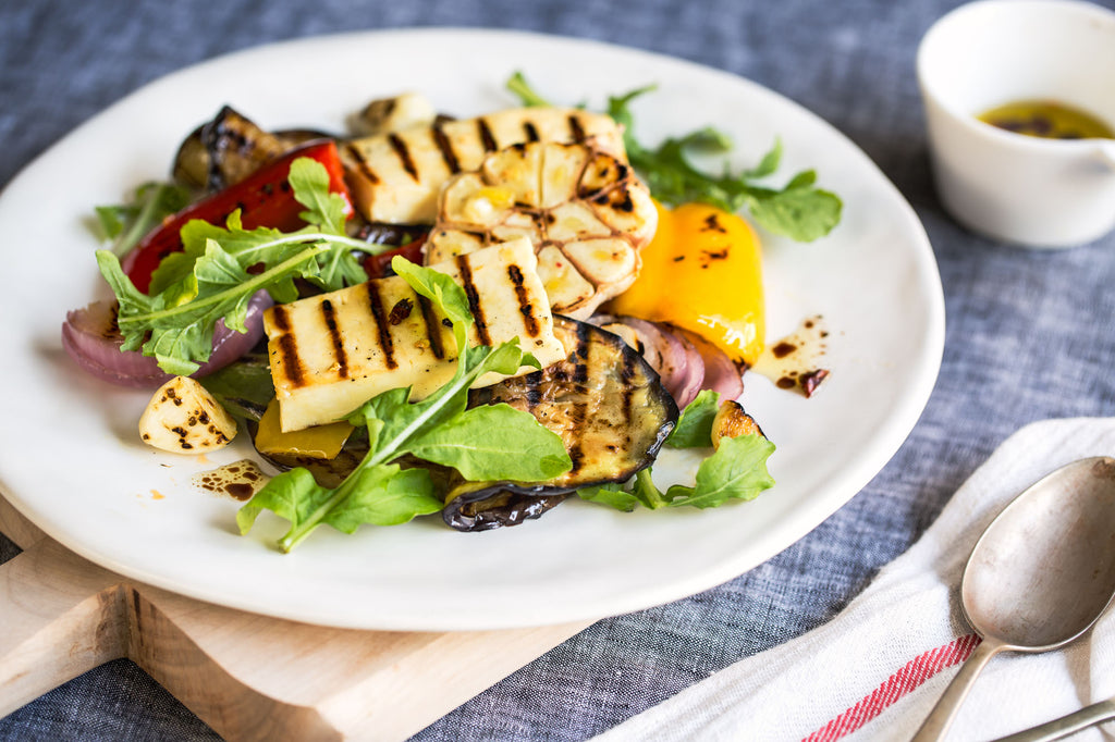 Grilled Greek Salad with Halloumi - Sizzling Summer Series