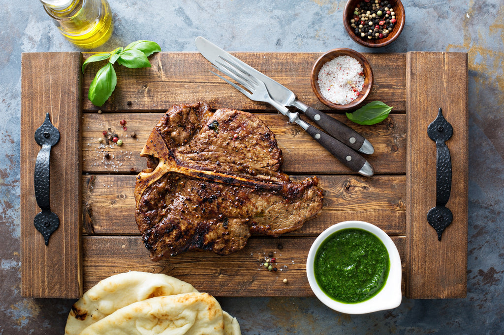 Grilled Porterhouse Steak with Chimichurri - Game Day Grilling Series