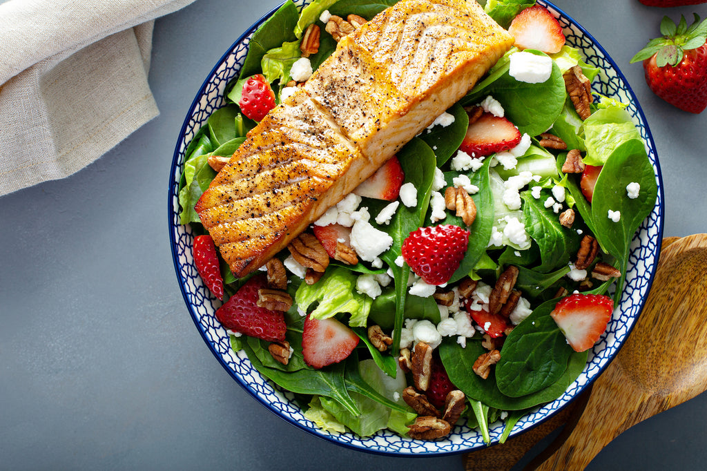 Grilled Salmon Salad with Fresh Strawberries - Sizzling Summer Series