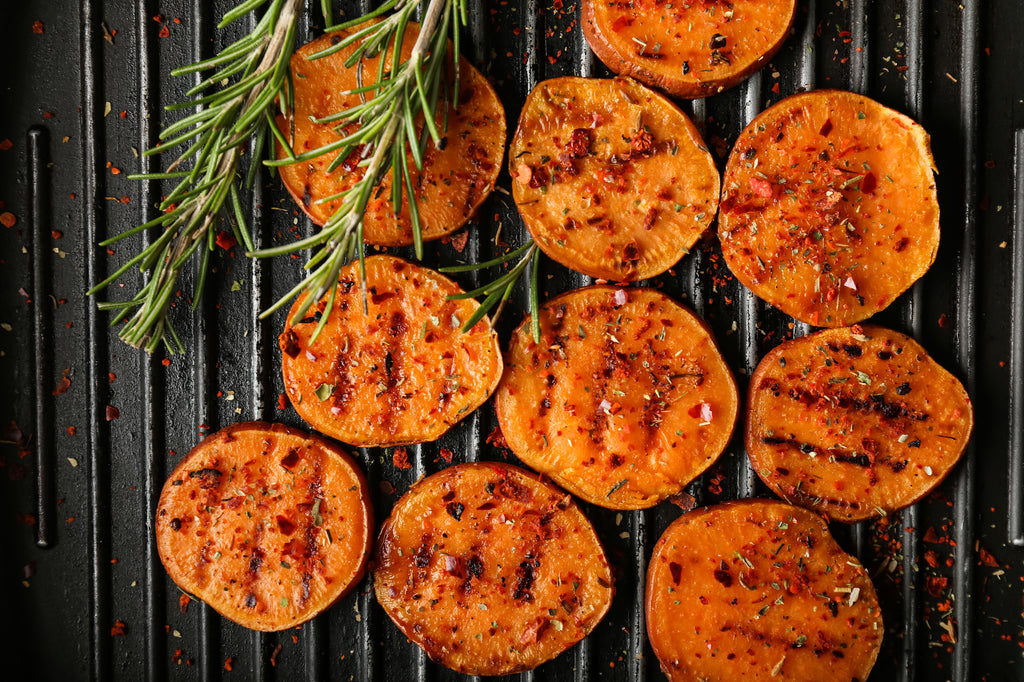 Grilled Sweet Potatoes with Molasses Glaze - Autumn Grilling Series