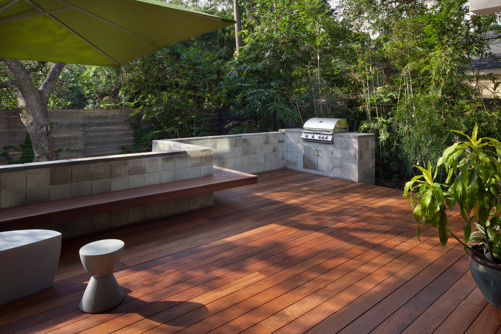 Modern Brazilian Ipe Deck in Bamboo Oasis