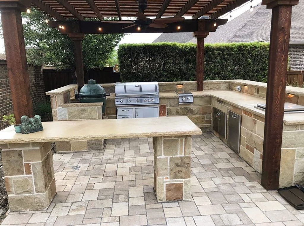 Rustic Stone Outdoor Kitchen, Gorgeous Pergola, Making the Most of Your Space in Texas