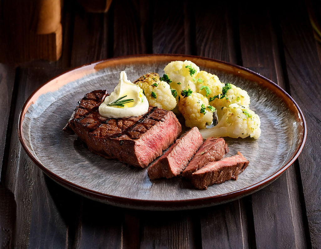 Skirt Steak with Preserved Lemon Butter and Sesame Cauliflower - Autumn Grilling Series