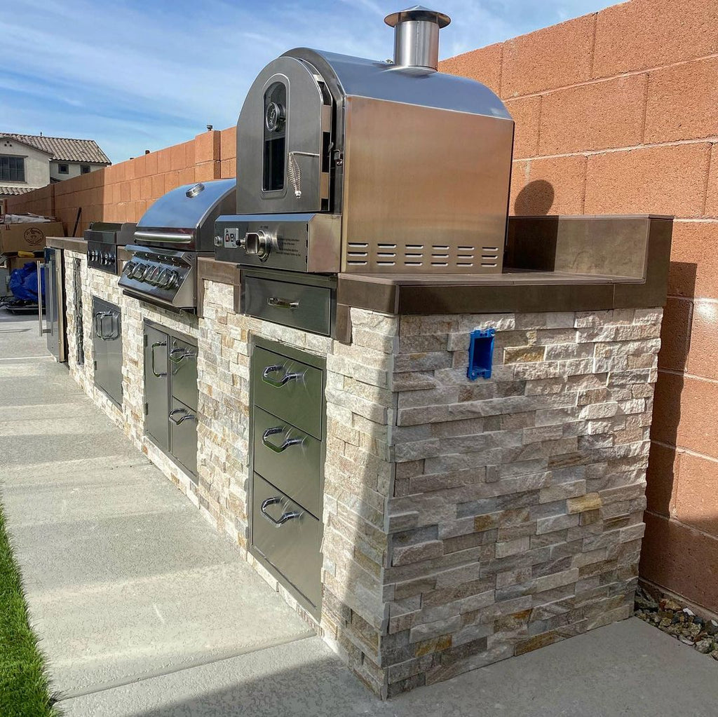 Sleek Brand-New Outdoor Kitchen in Las Vegas for Eating and Swimming All Summer Long
