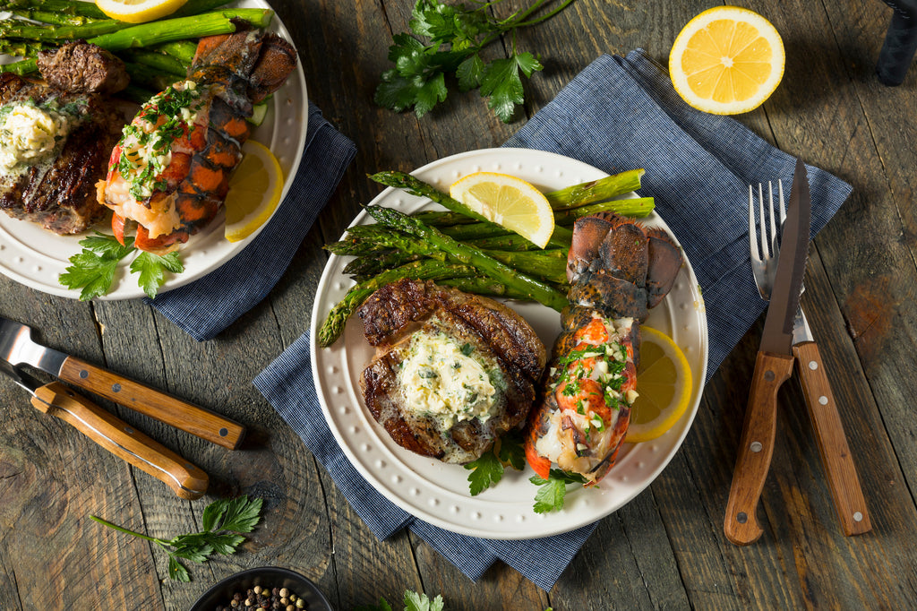 Steak and Lobster with Spicy Roasted Garlic Chimichurri Butter - Valentine's Day Grilling Series