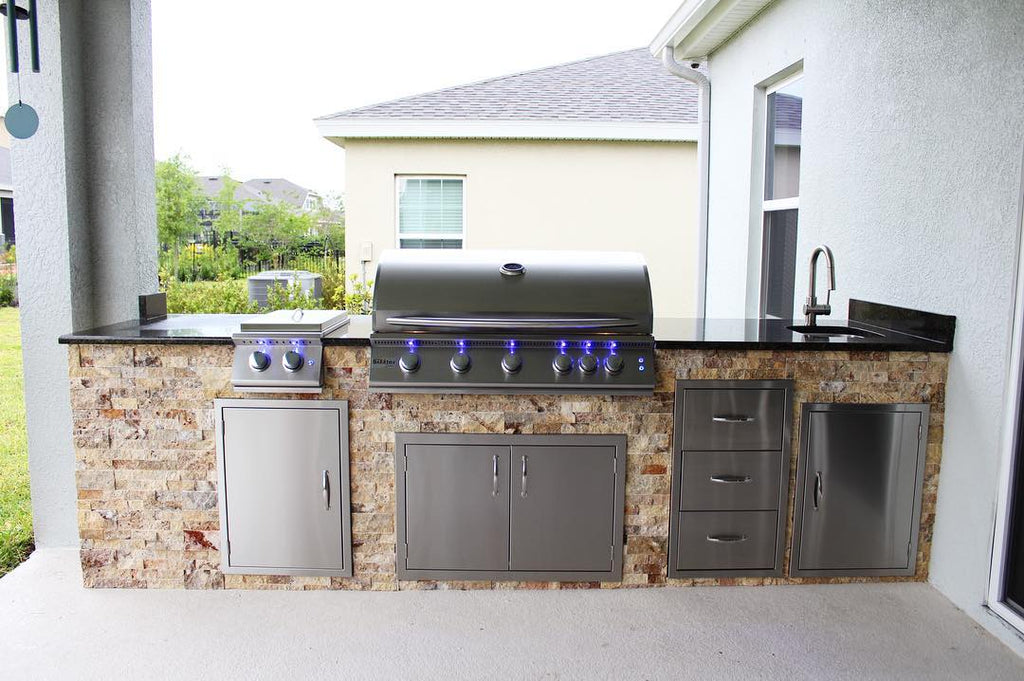 Stunning & Functional, Black Granite, Compact Outdoor Kitchen, Affordable Outdoor Living in Florida