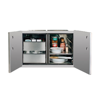 36" 2-Drawer Dry Storage Pantry & Enclosed Cabinet Combo