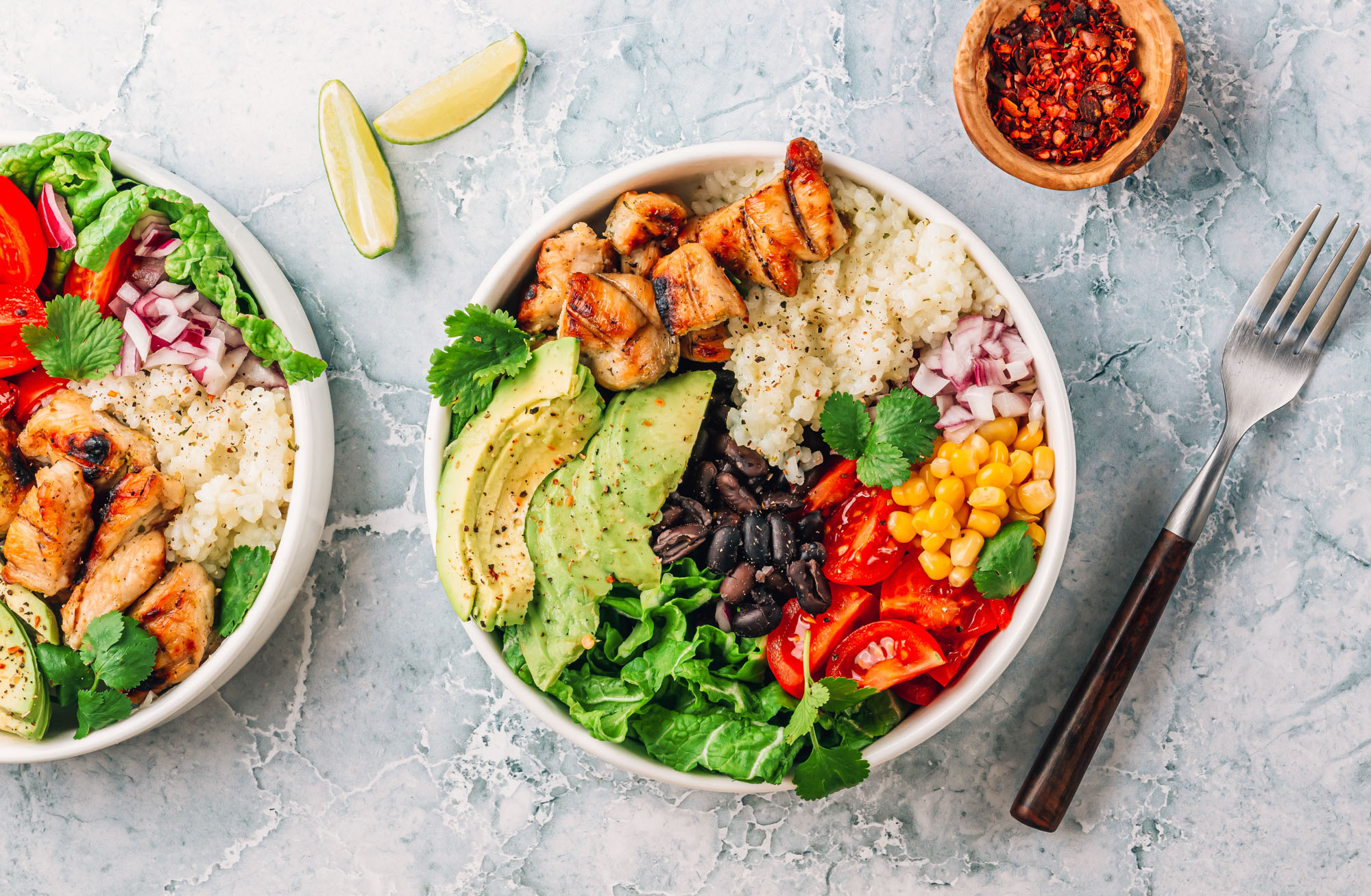 Chipotle Grilled Chicken Salad with Grilled Corn, Peppers, and Arugula