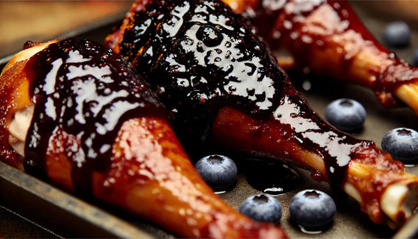 Blueberry Balsamic BBQ Turkey Legs