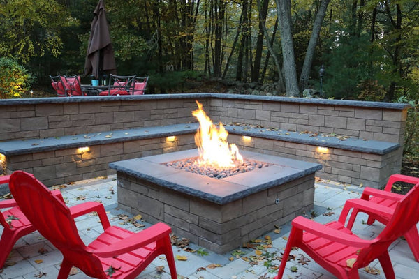 Cozy Multi-Zone Patio Hardscape and Outdoor Living Space in Massachusetts