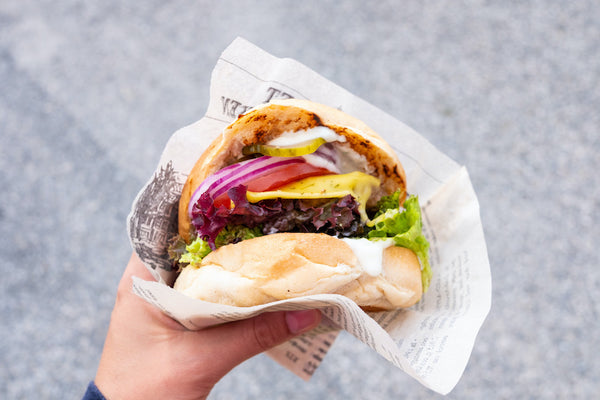 Easiest-Ever Grilled Veggie Burgers with Pickled Onions and Chipotle Yogurt – Sizzling Summer Series