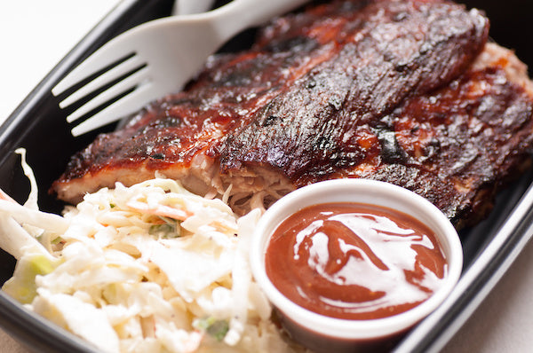 Glazed Pork Ribs with Horseradish Apple Slaw