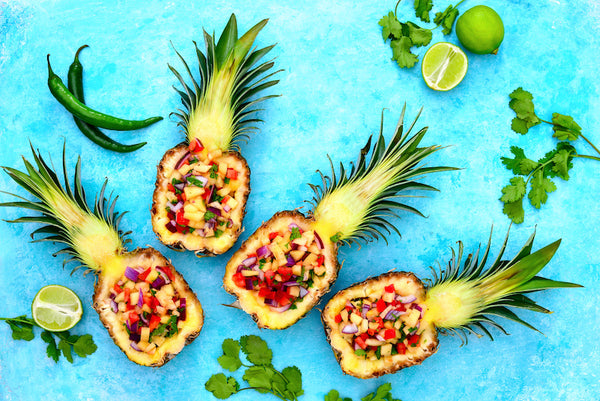 7| Grilled Hot Dogs with Hatch Pineapple Salsa
