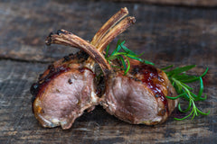 Grilled Mustard-Covered Rack of Lamb