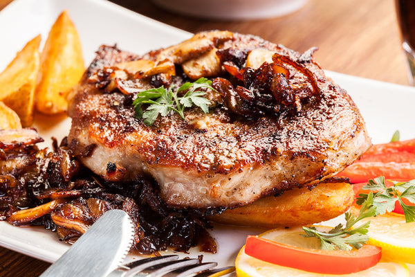 Grilled Pork Loin Steaks with Cherry-Plum Sauce