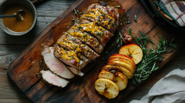 Grilled Pork Tenderloin with Apples and Sage