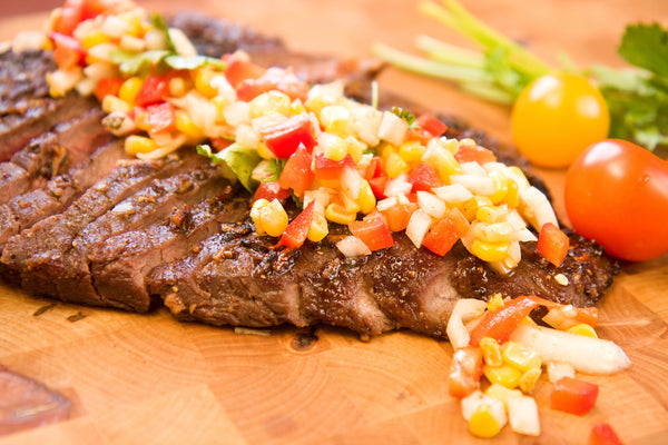 17| Grilled Skirt Steak with Charred Corn Salad