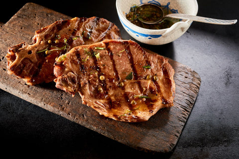 Grilled Steak with Caper Sauce