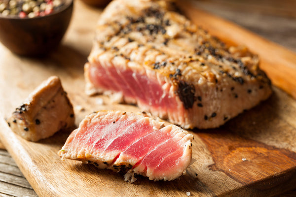 Grilled Tuna with Puttanesca Salsa