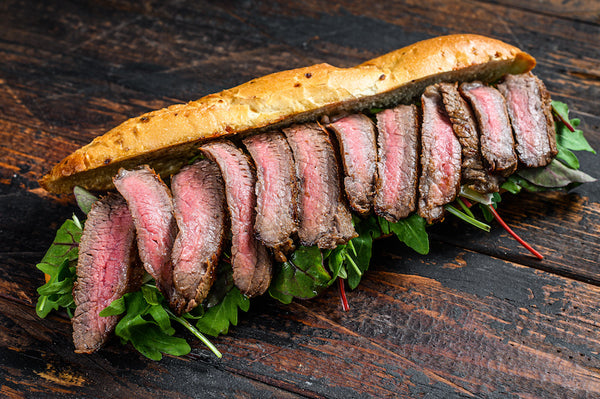 Guinness-Marinated Bison Steak Sandwiches