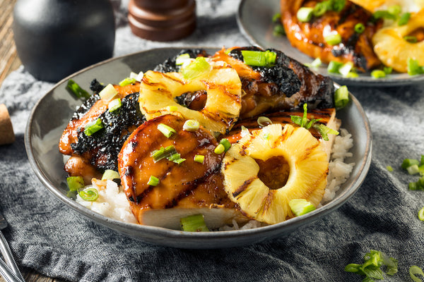 Mother's Day Grilled Hawaiian Stuffed Chicken with Pineapple Teriyaki Glaze