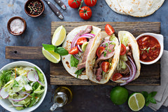 Skirt Steak Fajitas with Grilled Cabbage and Scallions
