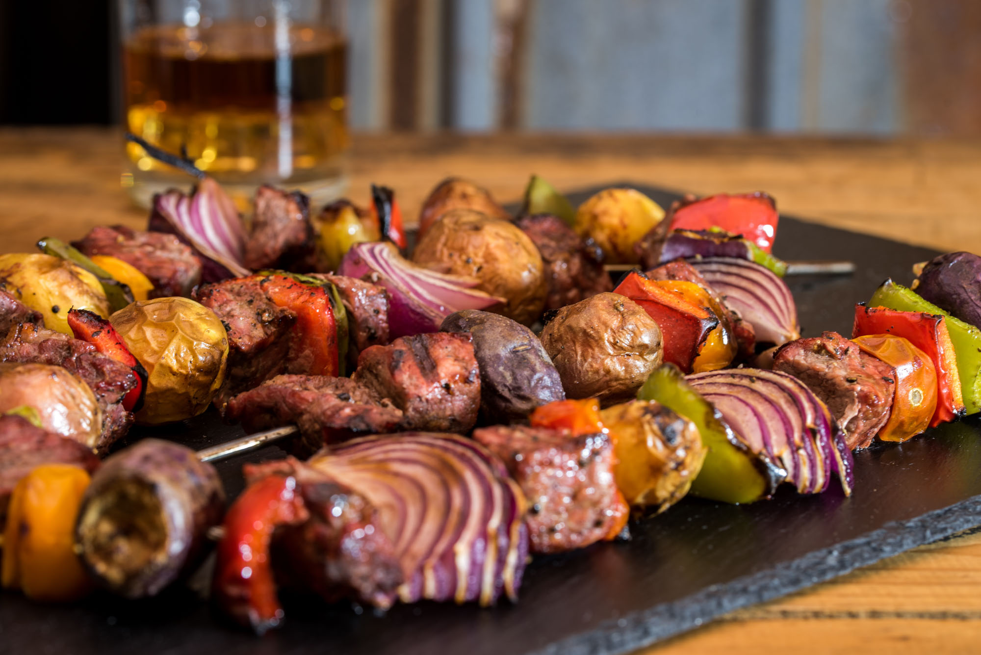 Steak and Potato Skewers with Chimichurri