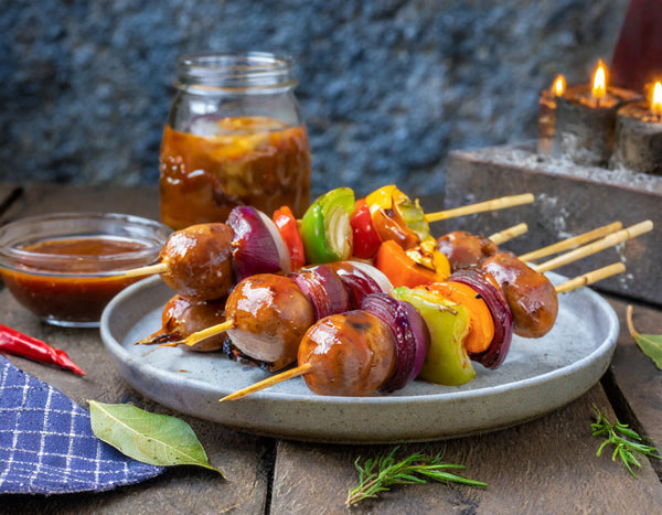 Bourbon Brat Skewers - Fourth of July Grilling Series