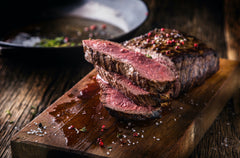 Grilled Rib Eye Steaks with Apple-Radish Vinaigrette